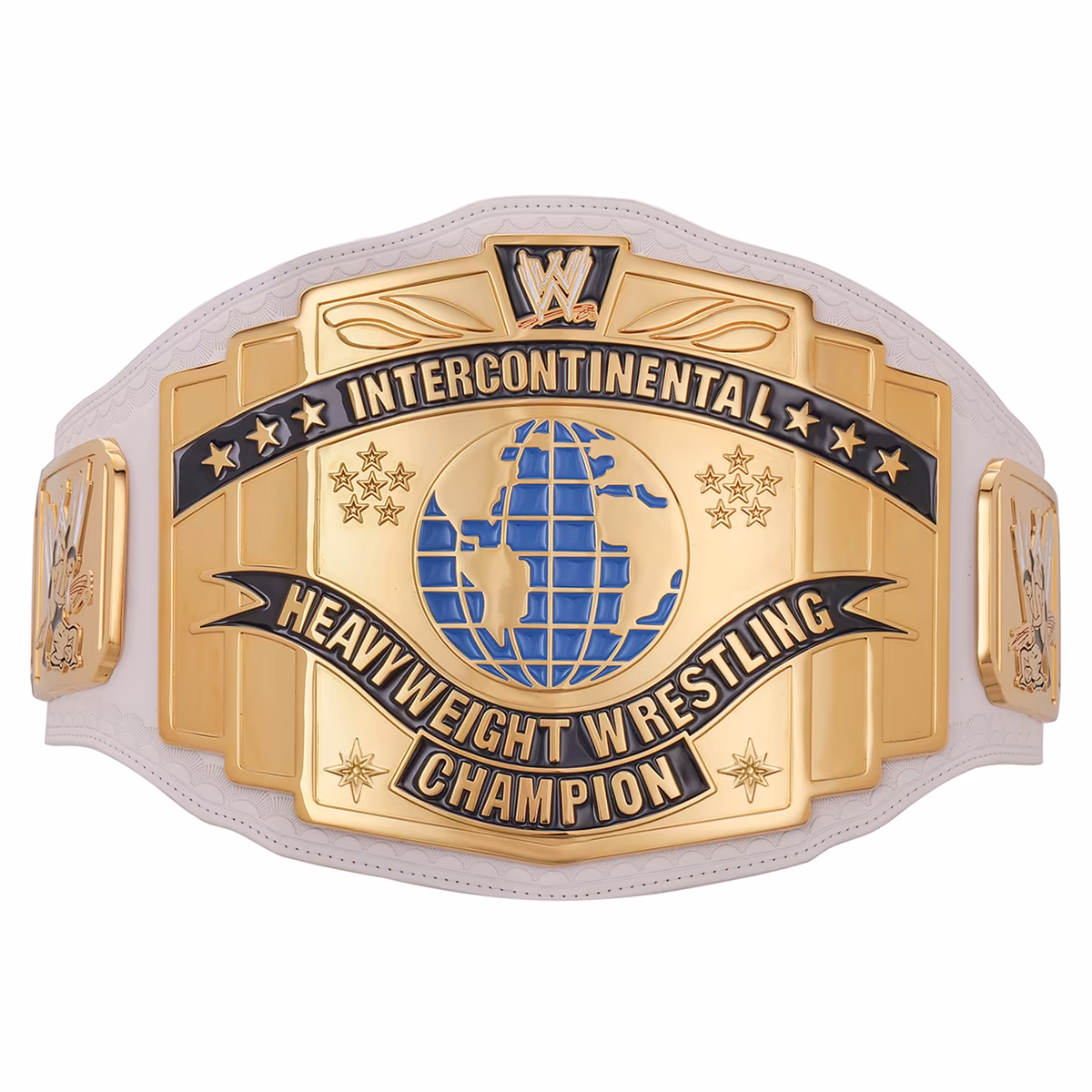 WWE Intercontinental Scratch Logo White Replica Title Belt 2 WWE Intercontinental Scratch Logo White Replica Title Belt