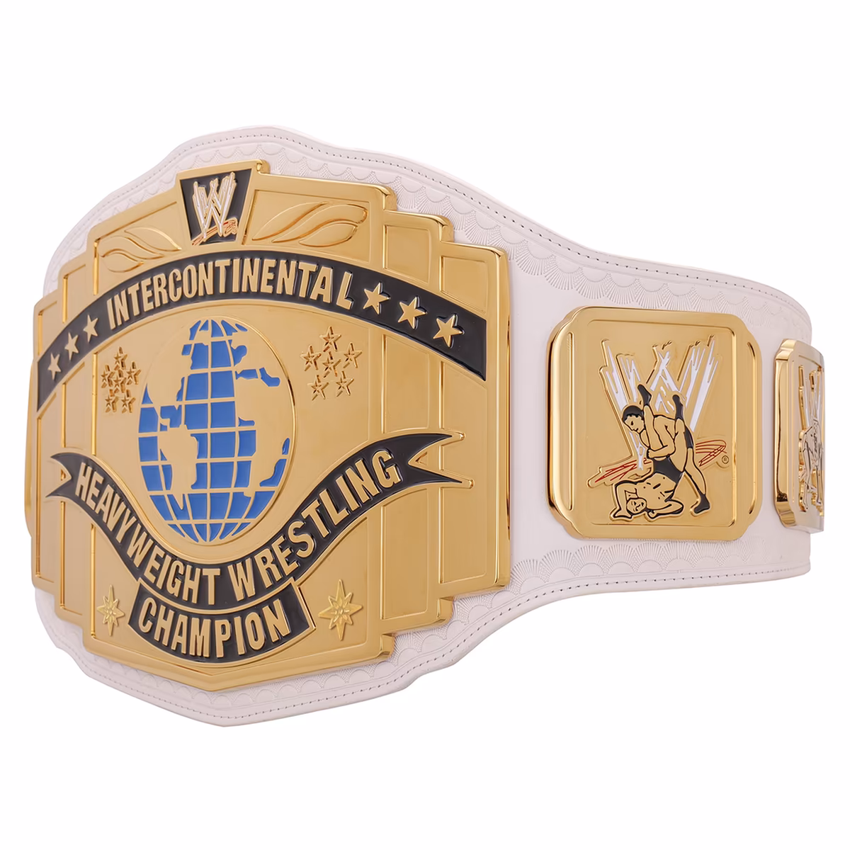 WWE Intercontinental Scratch Logo White Replica Title Belt 3 WWE Intercontinental Scratch Logo White Replica Title Belt