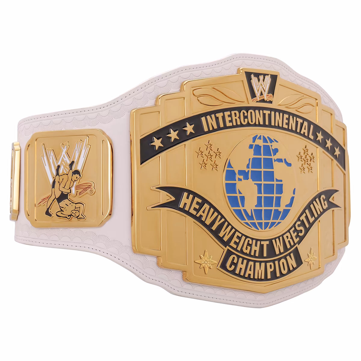 WWE Intercontinental Scratch Logo White Replica Title Belt 4 WWE Intercontinental Scratch Logo White Replica Title Belt