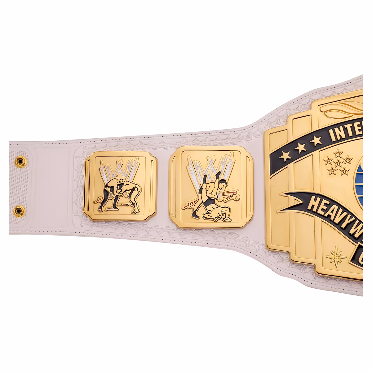 WWE Intercontinental Scratch Logo White Replica Title Belt 6 WWE Intercontinental Scratch Logo White Replica Title Belt
