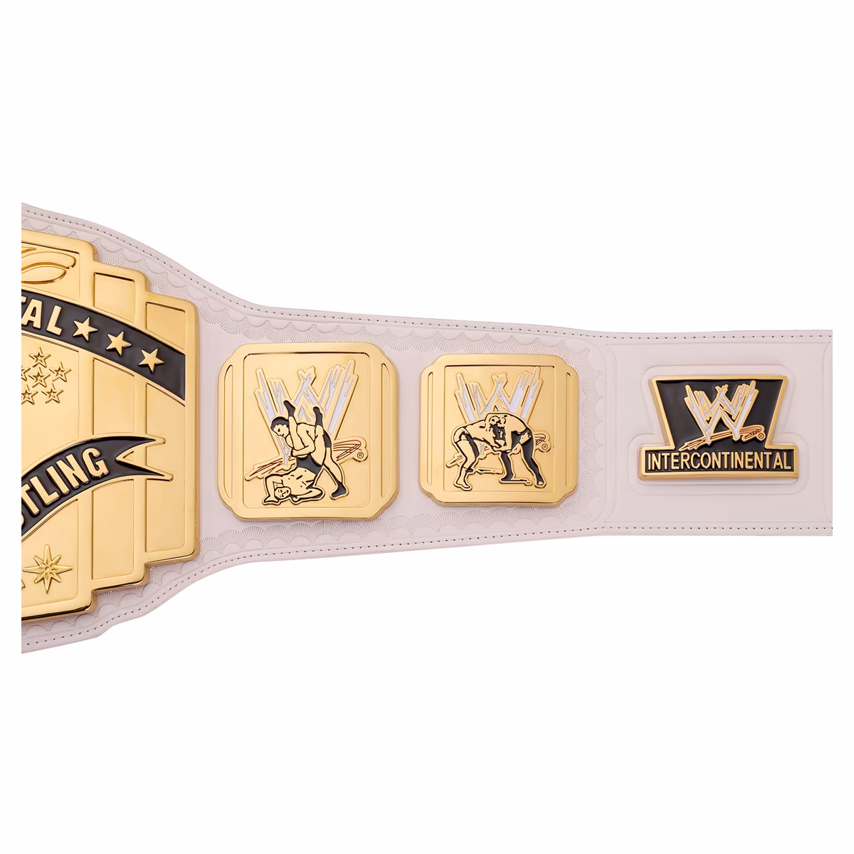 WWE Intercontinental Scratch Logo White Replica Title Belt 7 WWE Intercontinental Scratch Logo White Replica Title Belt