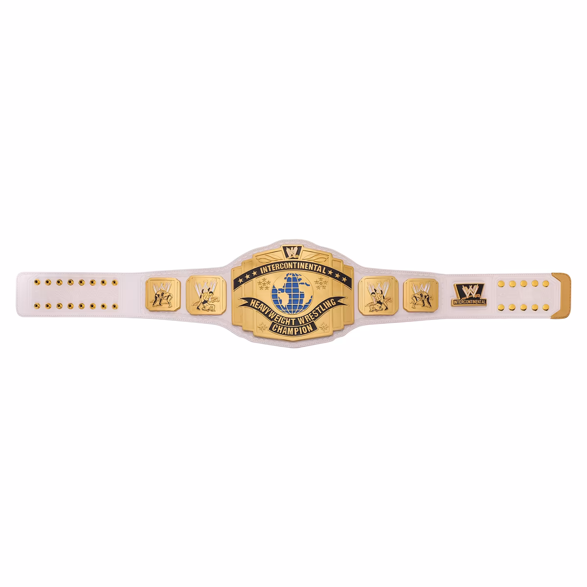 WWE Intercontinental Scratch Logo White Replica Title Belt 9 WWE Intercontinental Scratch Logo White Replica Title Belt