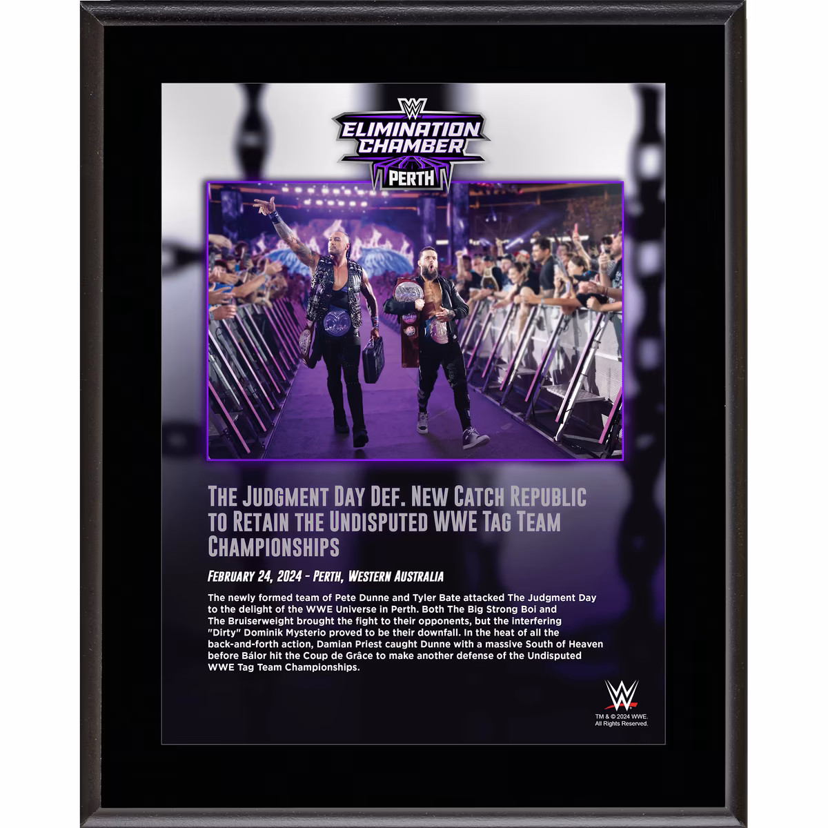 Finn Balor & Damian Priest WWE 10.5" x 13" 2024 Elimination Chamber Sublimated Plaque 5 Finn Balor & Damian Priest WWE 10.5" x 13" 2024 Elimination Chamber Sublimated Plaque