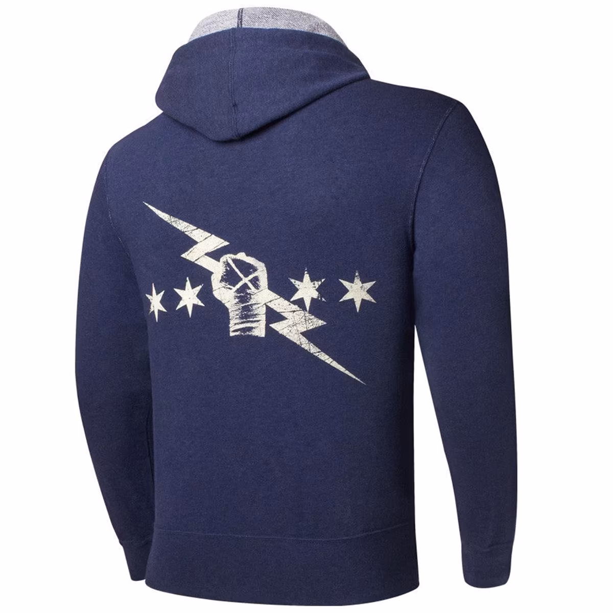 Men's Navy CM Punk Retro Full-Zip Hoodie 4 Men's Navy CM Punk Retro Full-Zip Hoodie