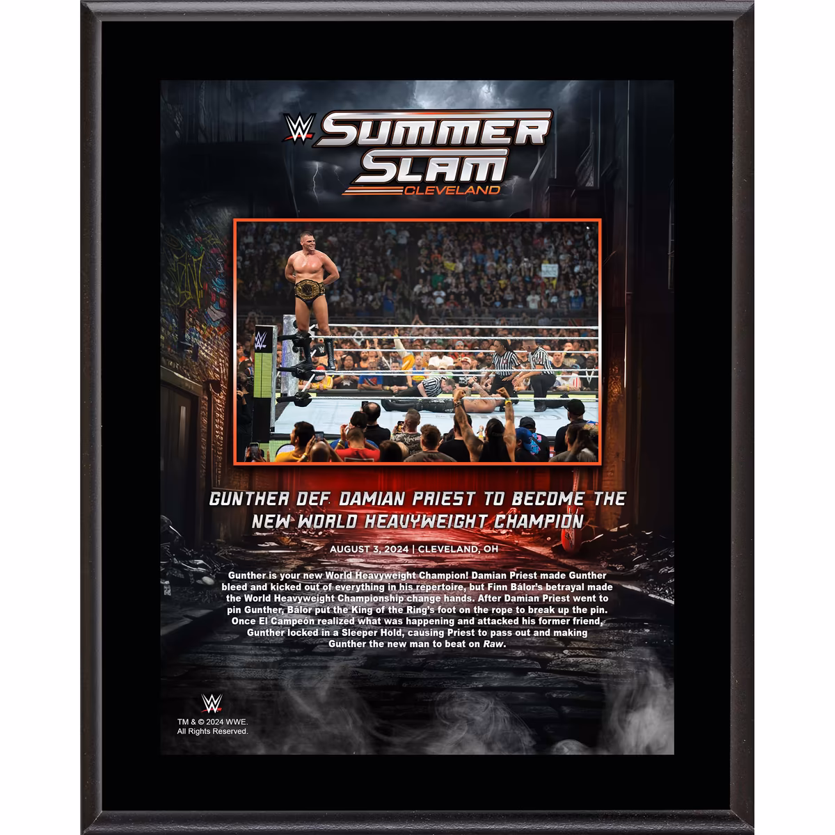 Gunther WWE 10.5" x 13" 2024 SummerSlam Sublimated Plaque 2 Gunther WWE 10.5" x 13" 2024 SummerSlam Sublimated Plaque