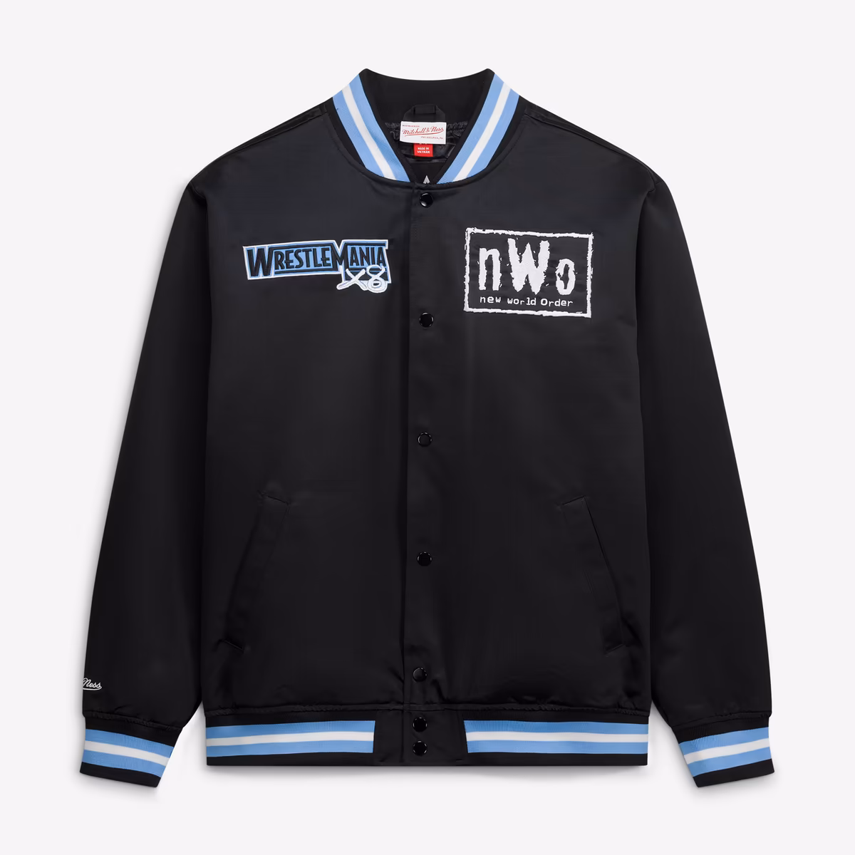 Men's Mitchell & Ness Black nWo Lightweight Full-Snap Satin Jacket 3 Men's Mitchell & Ness Black nWo Lightweight Full-Snap Satin Jacket