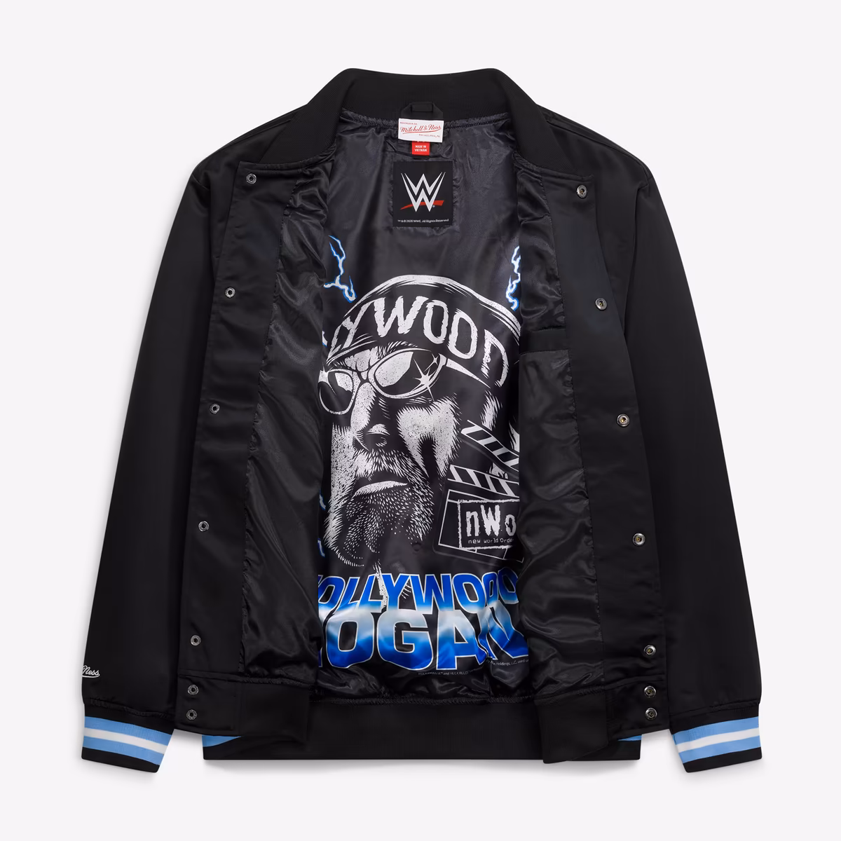 Men's Mitchell & Ness Black nWo Lightweight Full-Snap Satin Jacket 5 Men's Mitchell & Ness Black nWo Lightweight Full-Snap Satin Jacket