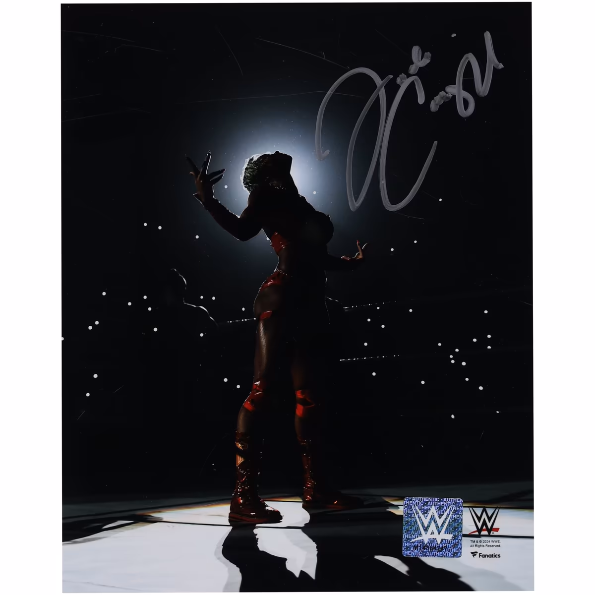 Jade Cargill WWE Autographed 8" x 10" Standing In Spotlight Photograph
