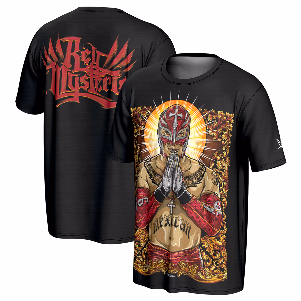 Youth ProSphere Black Rey Mysterio Portrait T-Shirt 2 Youth ProSphere Black Rey Mysterio Portrait T-Shirt