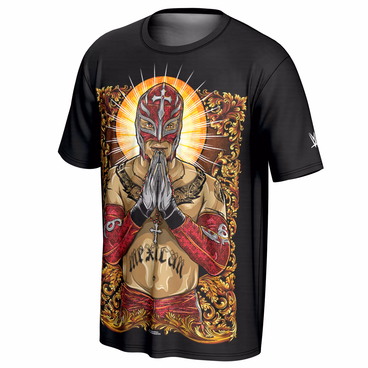 Youth ProSphere Black Rey Mysterio Portrait T-Shirt 3 Youth ProSphere Black Rey Mysterio Portrait T-Shirt