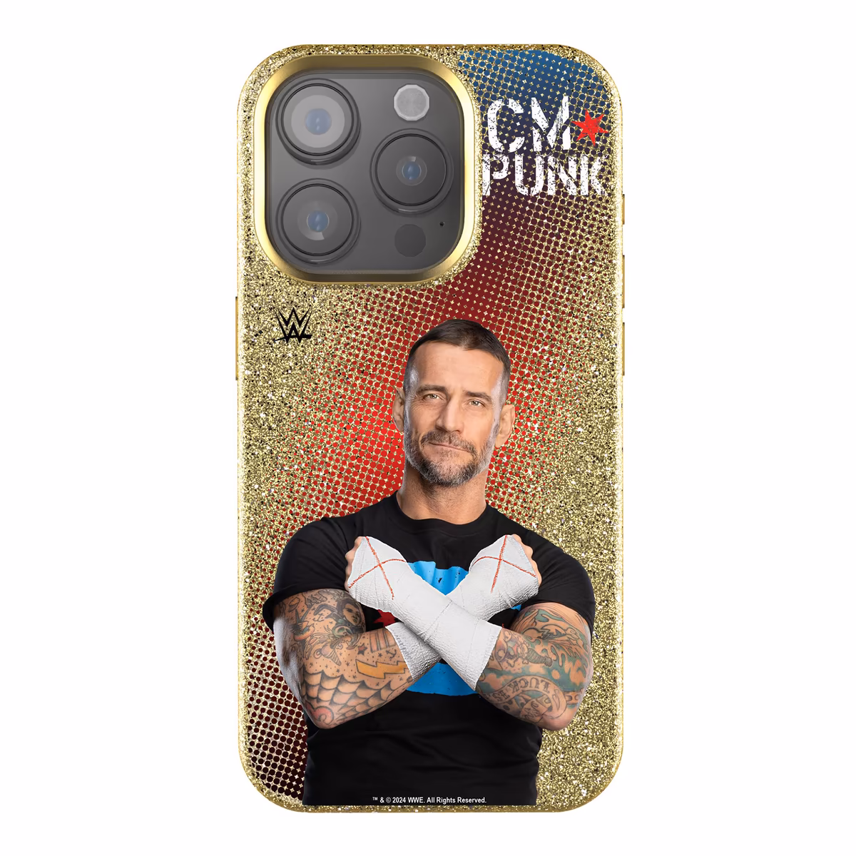 Keyscaper CM Punk WWE Flag Superstar iPhone Gold Bling Case 1 Keyscaper CM Punk WWE Flag Superstar iPhone Gold Bling Case