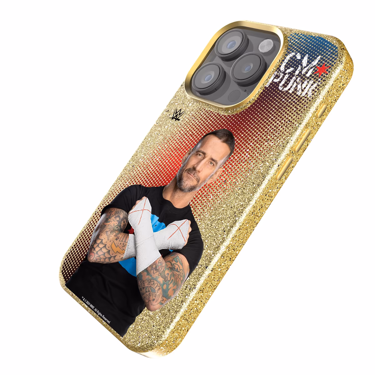 Keyscaper CM Punk WWE Flag Superstar iPhone Gold Bling Case 3 Keyscaper CM Punk WWE Flag Superstar iPhone Gold Bling Case