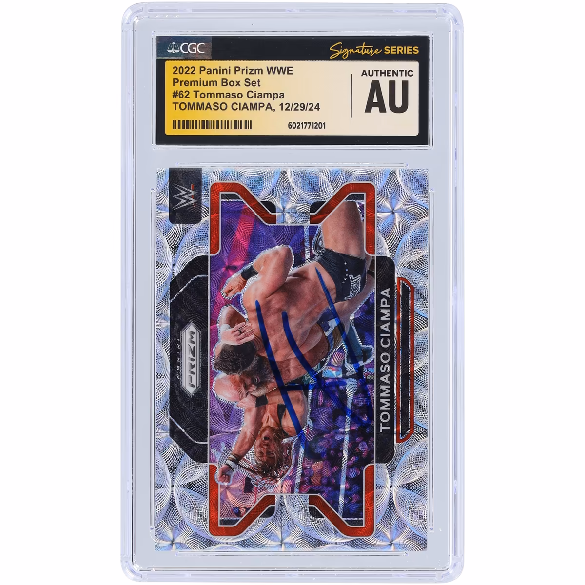 Tommaso Ciampa WWE Autographed 2022 Panini Prizm Scope Premium Box Set Prizm #62 #/199 CGC Fanatics Witnessed Authenticated Card