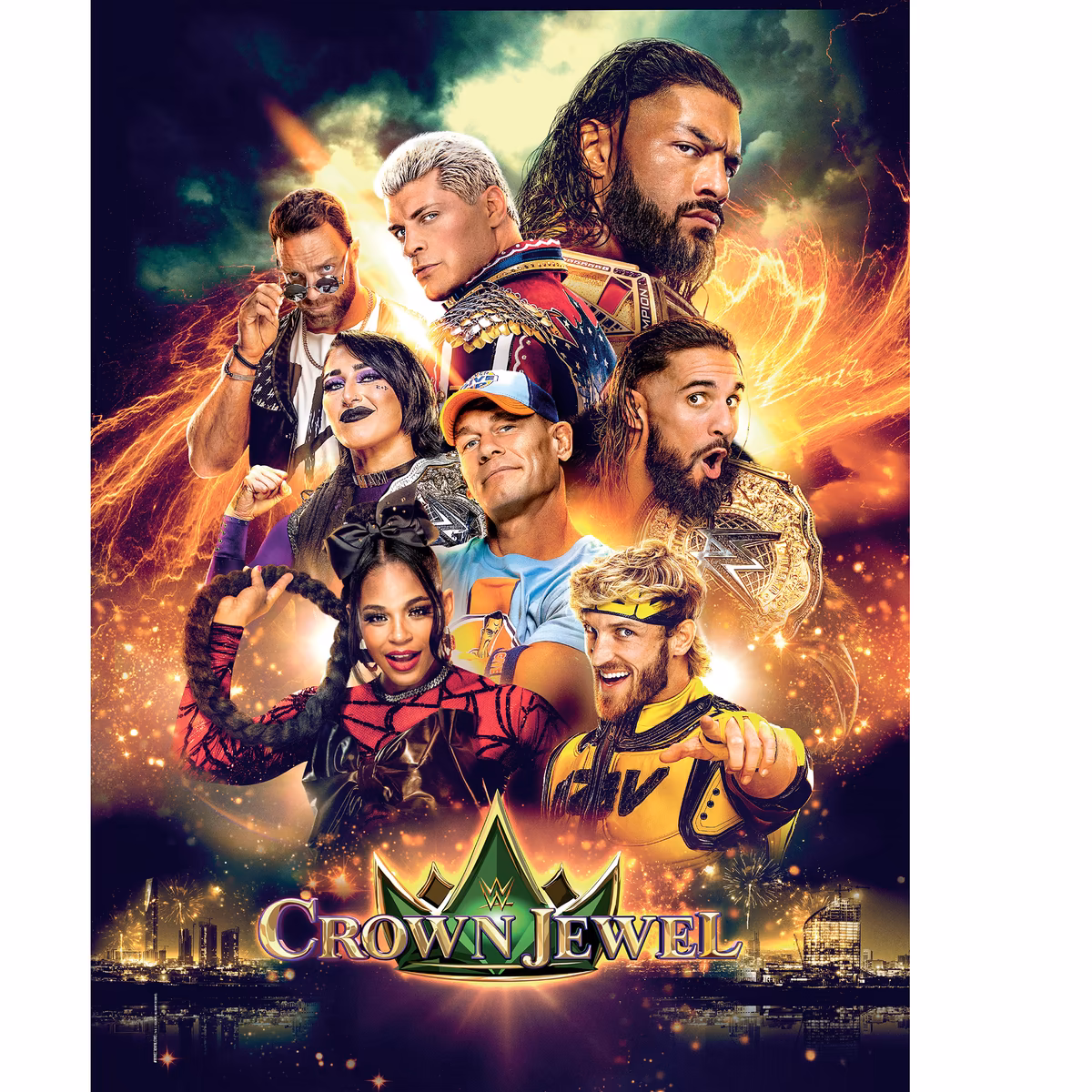 WWE Crown Jewel 2023 18" x 24" Event Poster Art Photograph