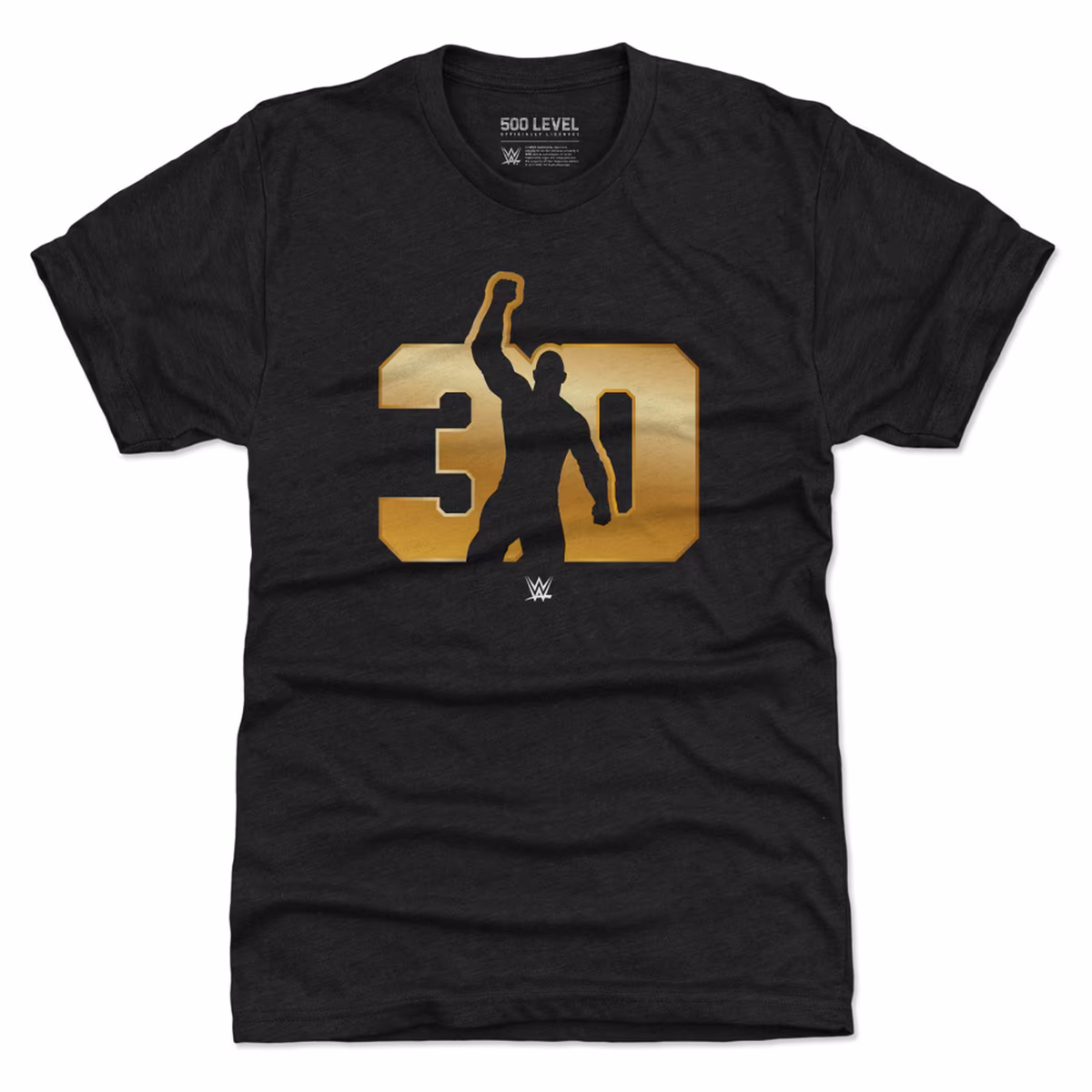 Men's 500 Level Black The Rock 30 Years Logo Premium Tri-Blend T-Shirt 6 Men's 500 Level Black The Rock 30 Years Logo Premium Tri-Blend T-Shirt