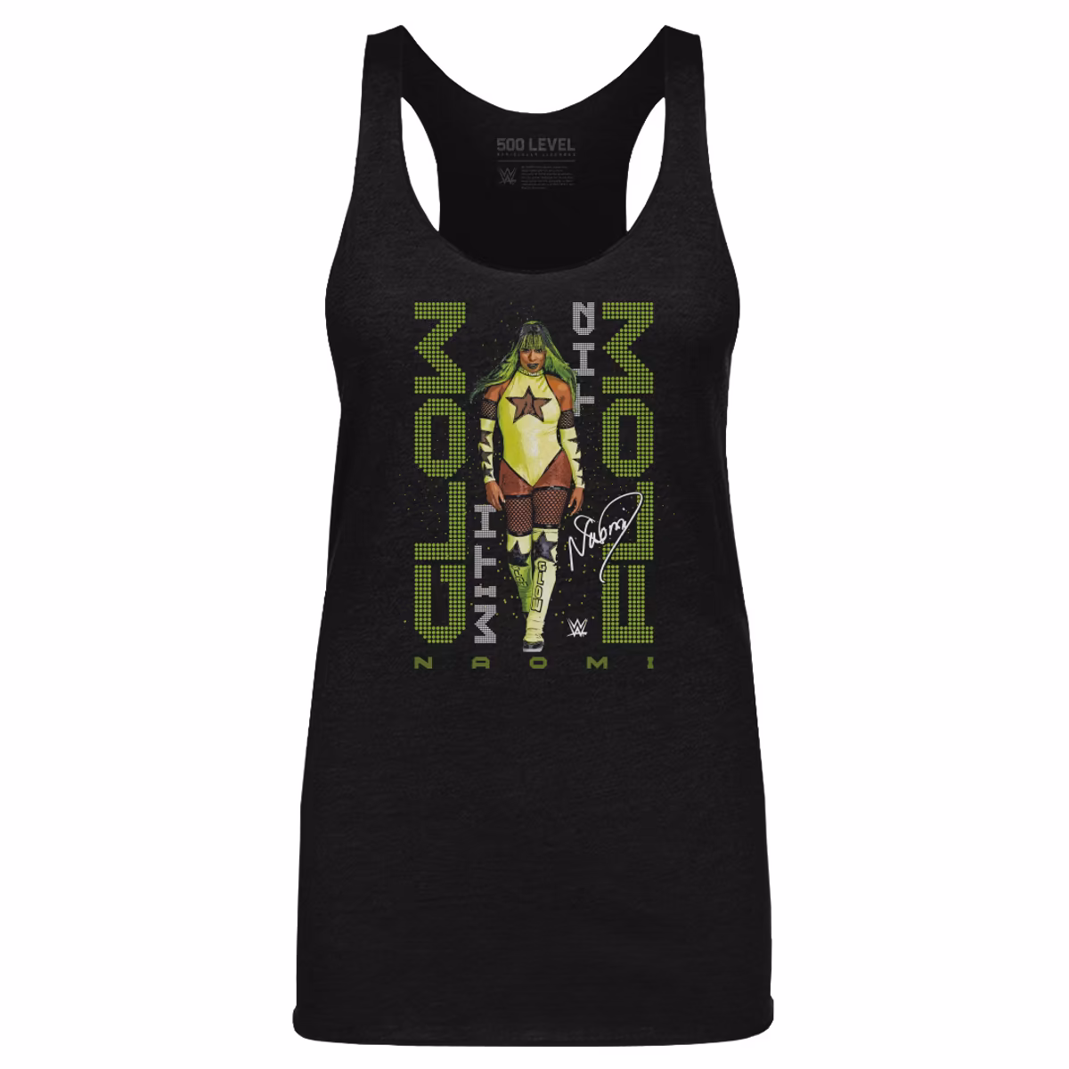 Women's 500 Level Heather Black Naomi Glow With The Flow Pose Tri-Blend Tank Top 2 Women's 500 Level Heather Black Naomi Glow With The Flow Pose Tri-Blend Tank Top