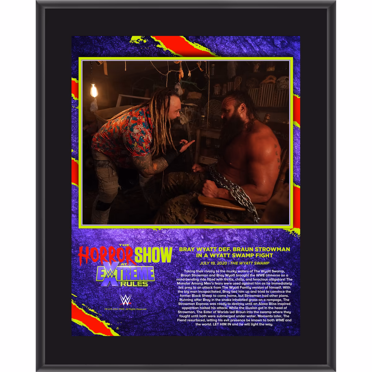 Bray Wyatt Framed 10.5" x 13" 2020 Extreme Rules Sublimated Plaque 2 Bray Wyatt Framed 10.5" x 13" 2020 Extreme Rules Sublimated Plaque