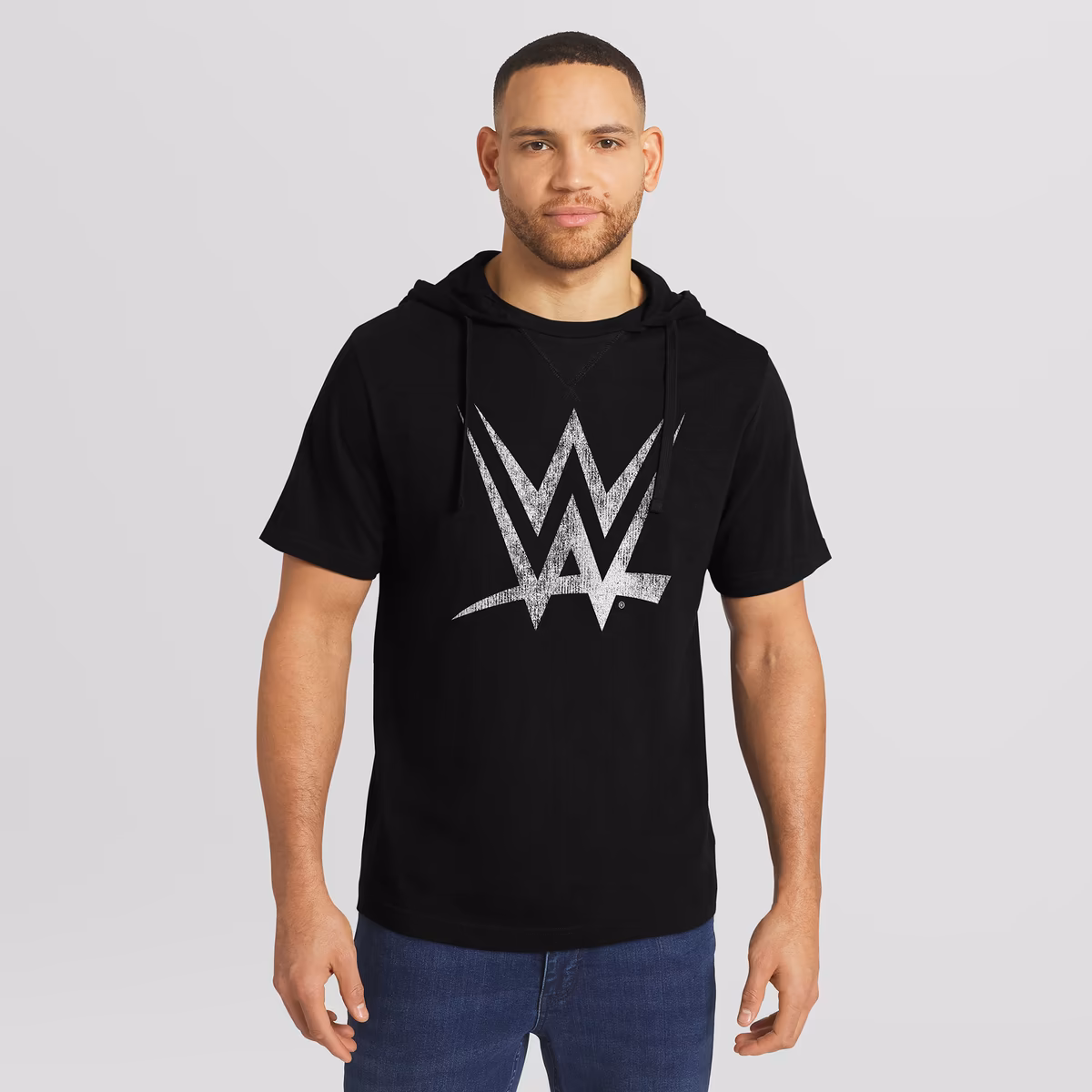 Men's Darius Rucker Collection by Fanatics Black WWE Logo Hooded T-Shirt 2 Men's Darius Rucker Collection by Fanatics Black WWE Logo Hooded T-Shirt