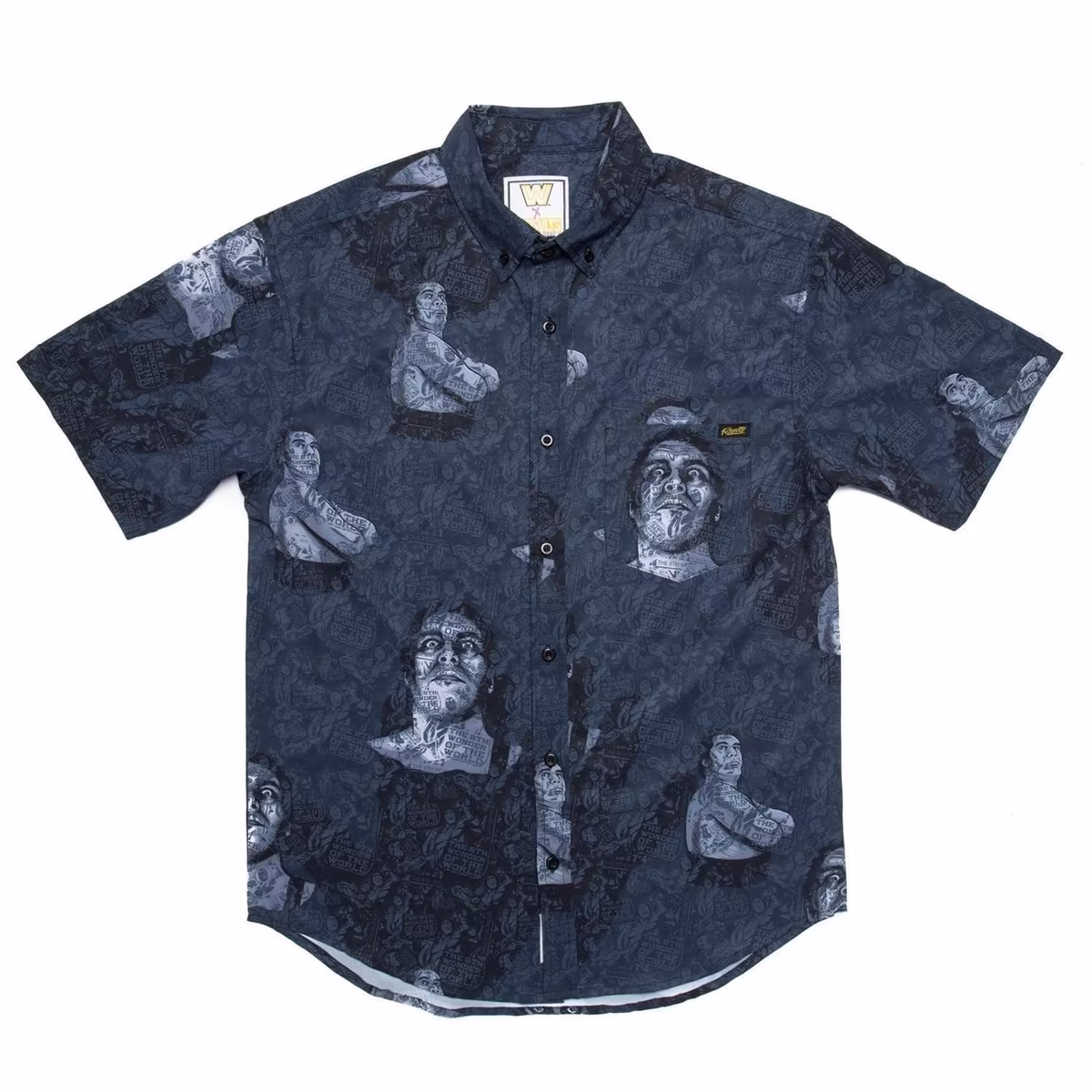 Men's Navy Andre the Giant Button-Down Shirt 8 Men's Navy Andre the Giant Button-Down Shirt