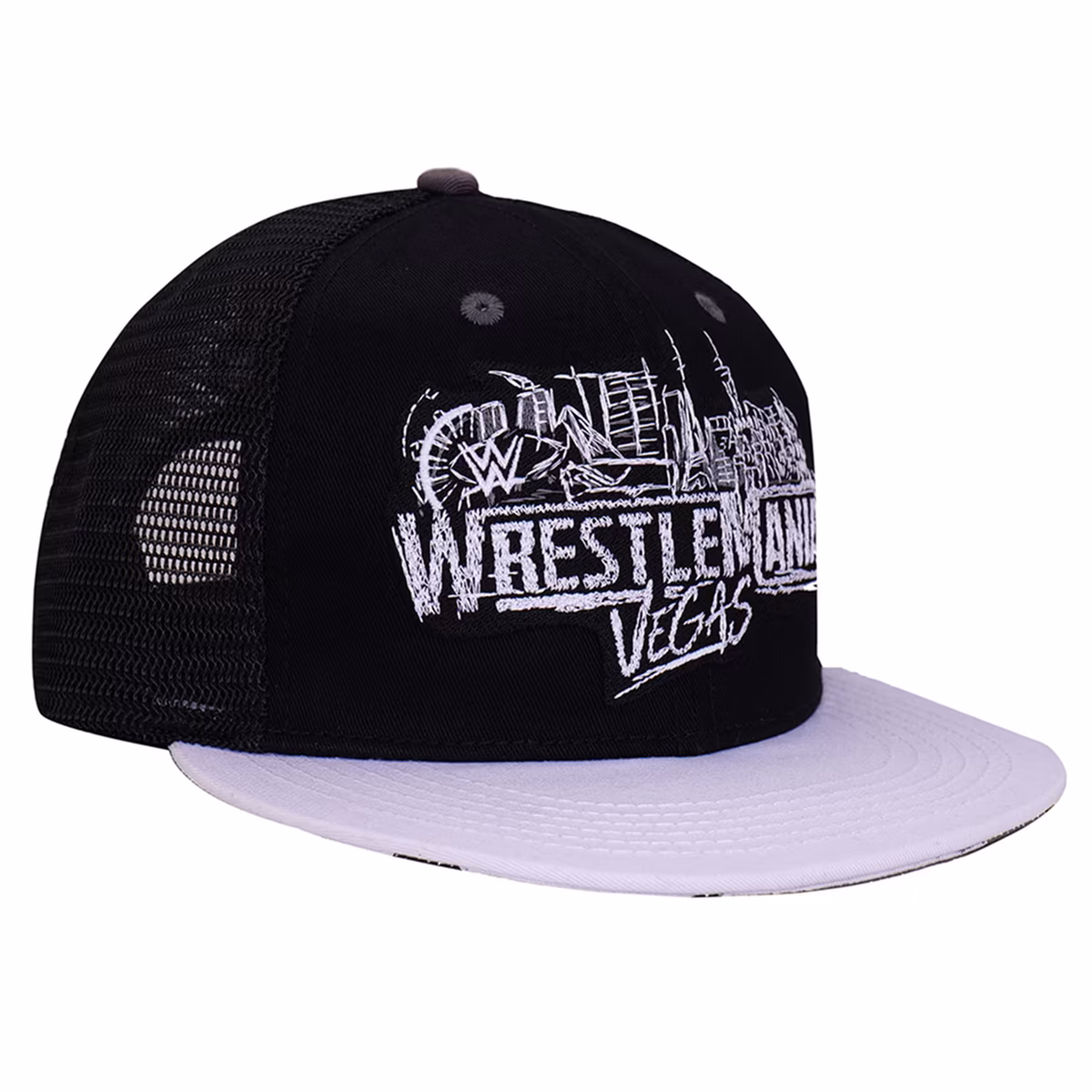 Men's Black/White WrestleMania 42 Logo Snapback Hat
