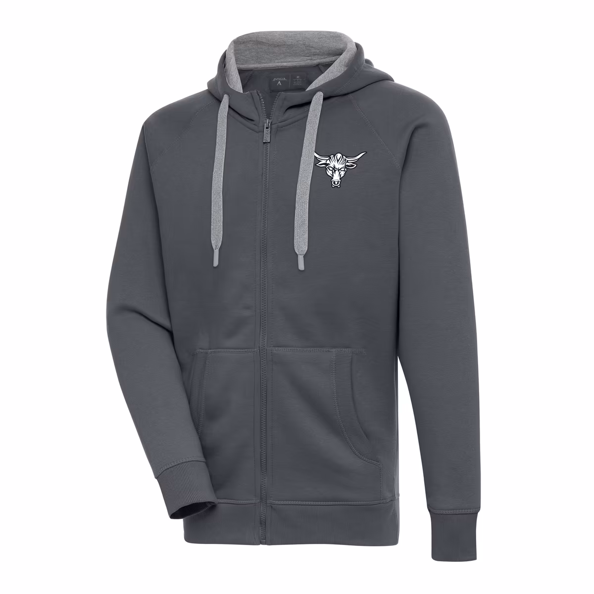 Men's Antigua  Charcoal The Rock Victory Full-Zip Hoodie