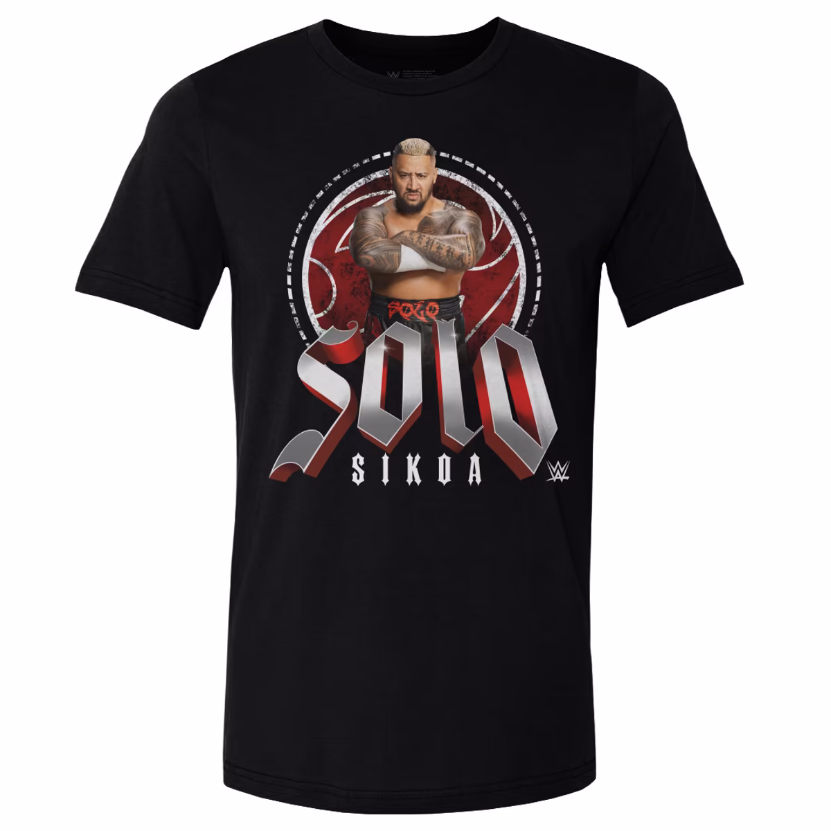 Men's 500 Level Black Solo Sikoa Tribal T-Shirt 2 Men's 500 Level Black Solo Sikoa Tribal T-Shirt