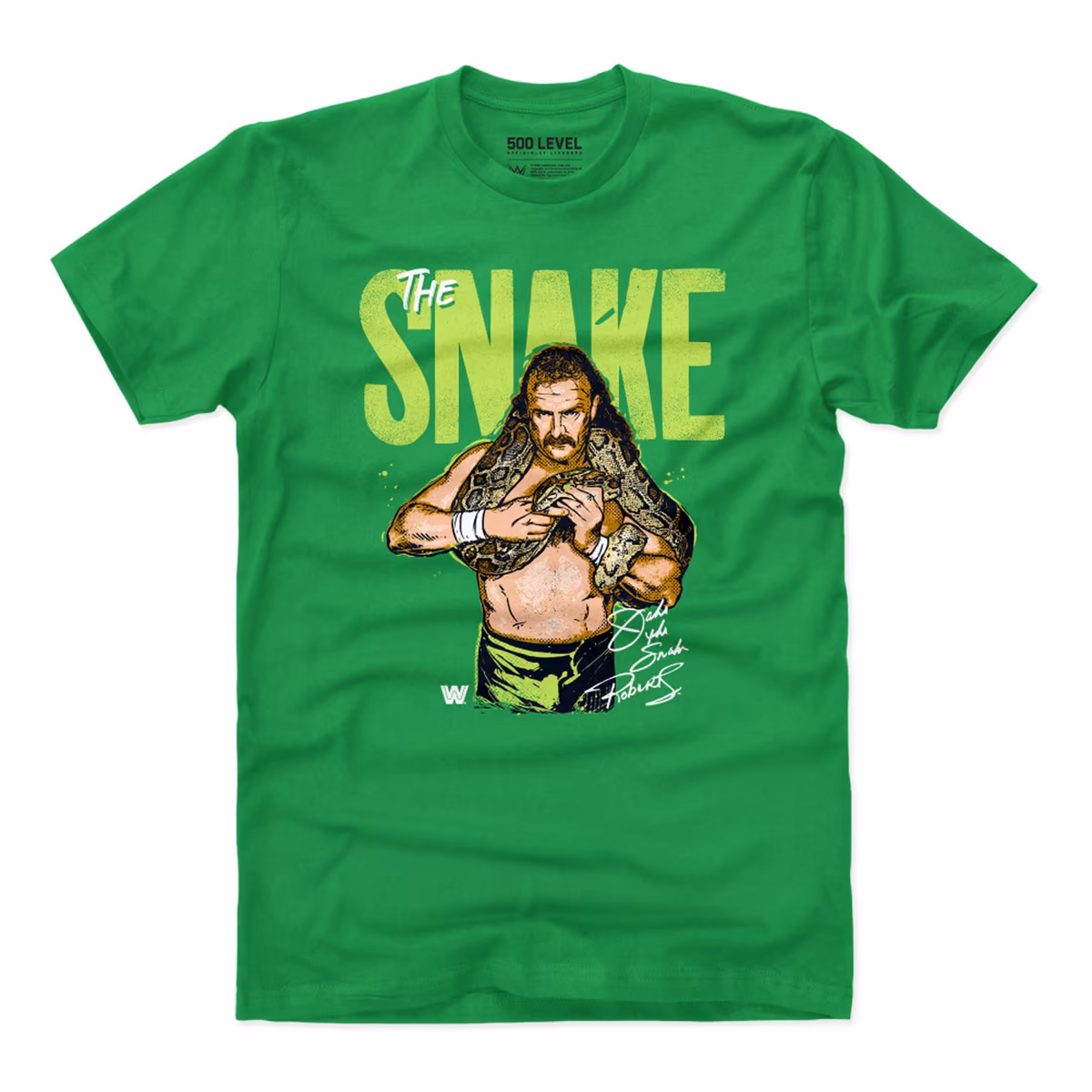 Men's 500 Level Kelly Green Jake "The Snake" Roberts T-Shirt 4 Men's 500 Level Kelly Green Jake "The Snake" Roberts T-Shirt