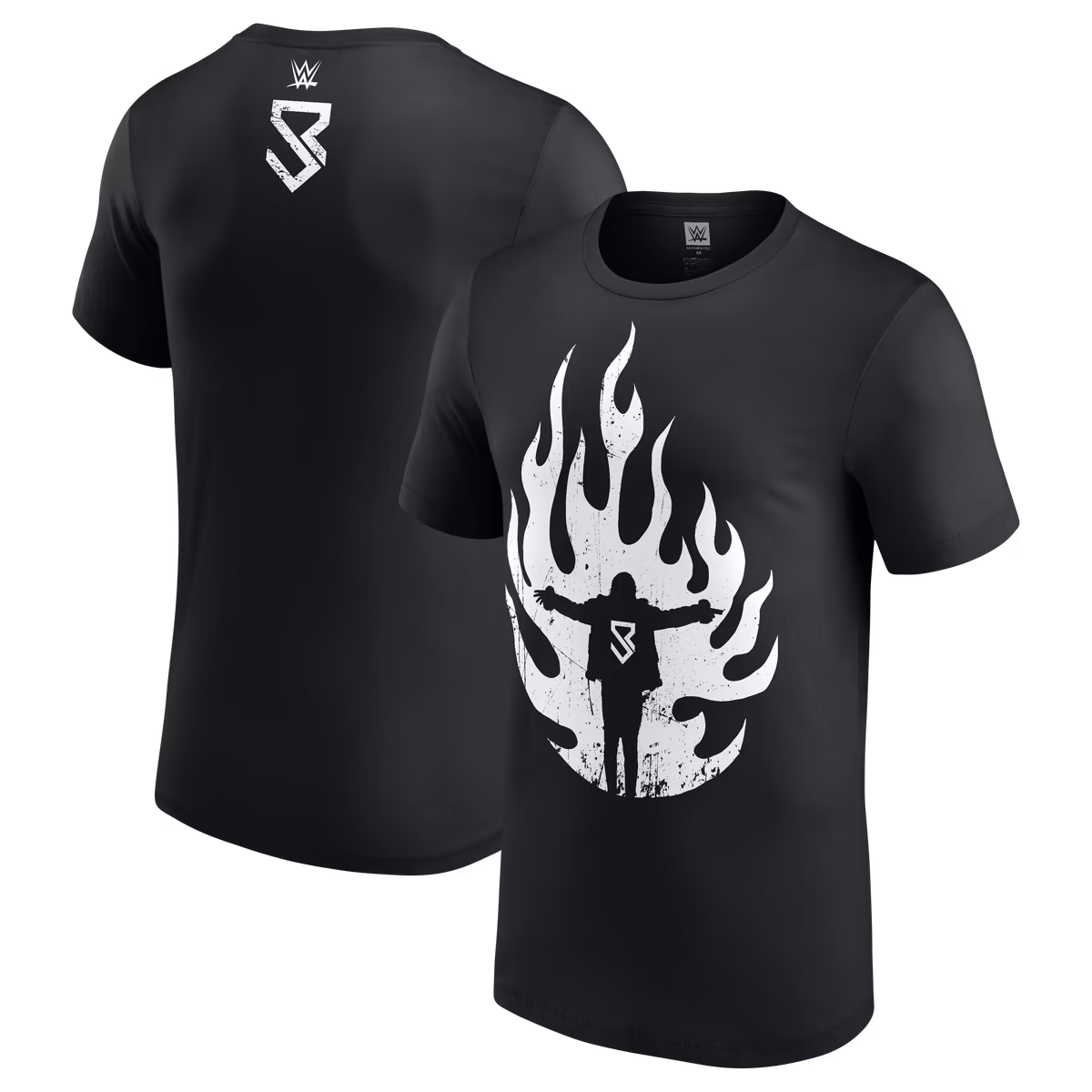 Men's Black Seth Rollins Flames T-Shirt