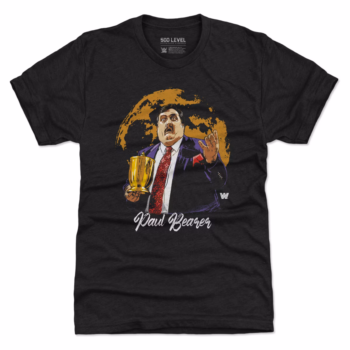 Men's 500 Level Heather Black Paul Bearer Moon Premium Tri-Blend T-Shirt