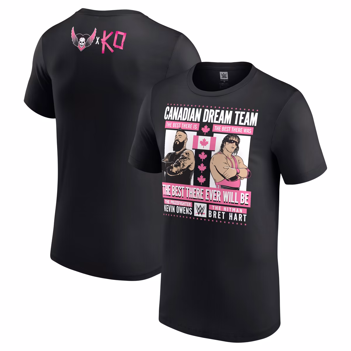 Men's Black Kevin Owens & Bret Hart Canadian Dream Team T-Shirt