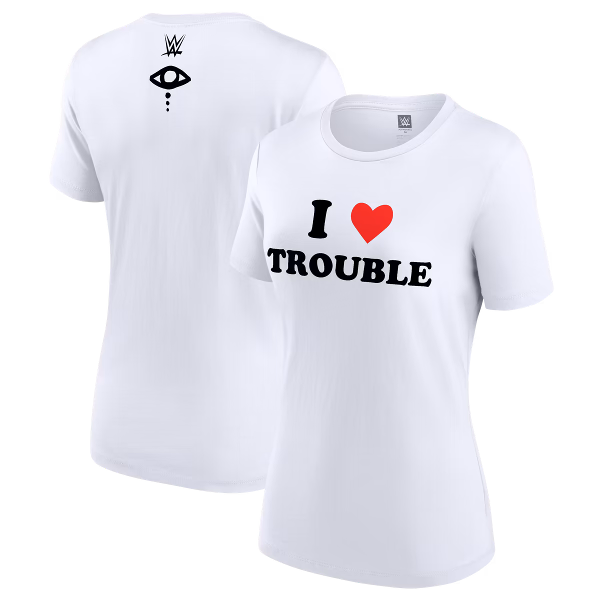 Women's White Liv Morgan I Love Trouble T-Shirt
