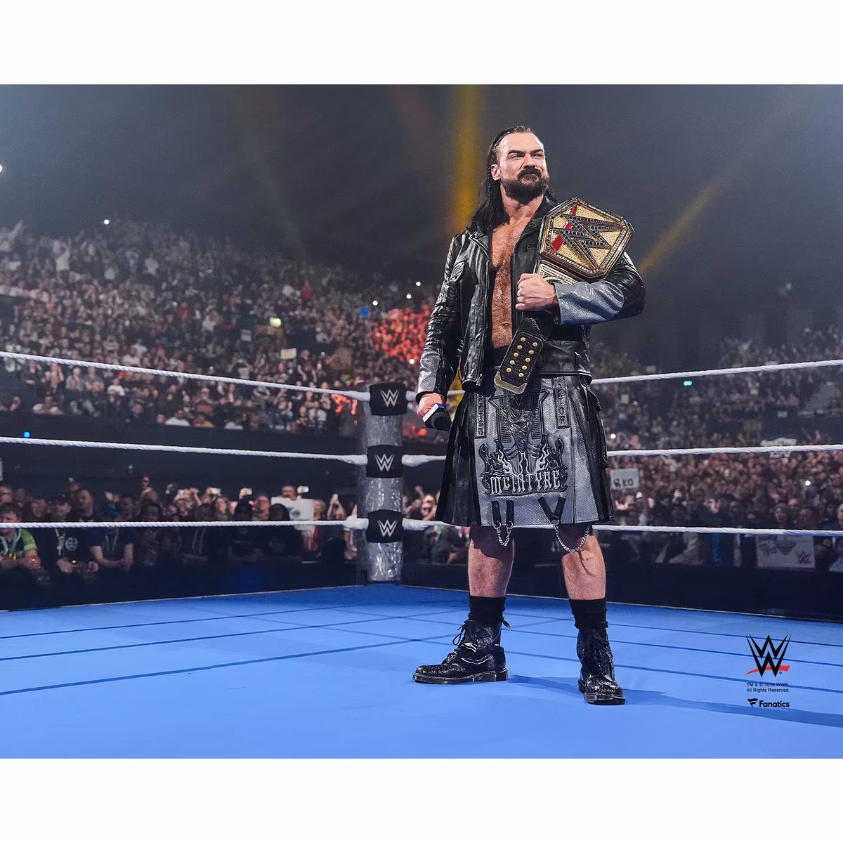 Drew McIntyre WWE Unsigned In-Ring with Title Belt Over Shoulder Photograph 1 Drew McIntyre WWE Unsigned In-Ring with Title Belt Over Shoulder Photograph