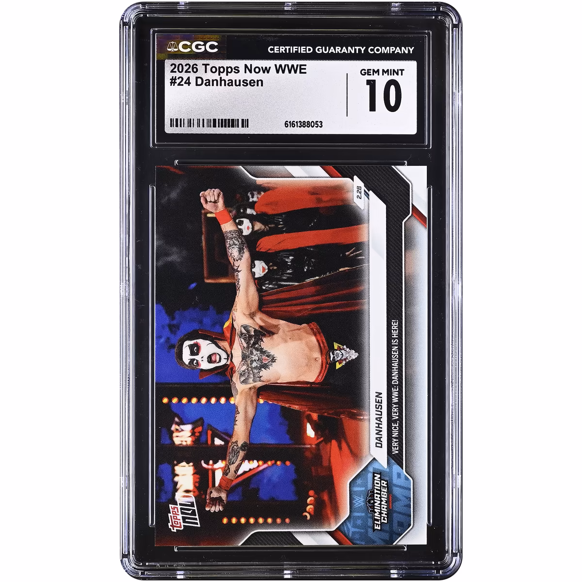 Danhausen WWE 2026 Topps Now WWE Elimination Chamber Very Nice, Very WWE: Danhausen is Here! #24 CGC Authenticated 10 Card