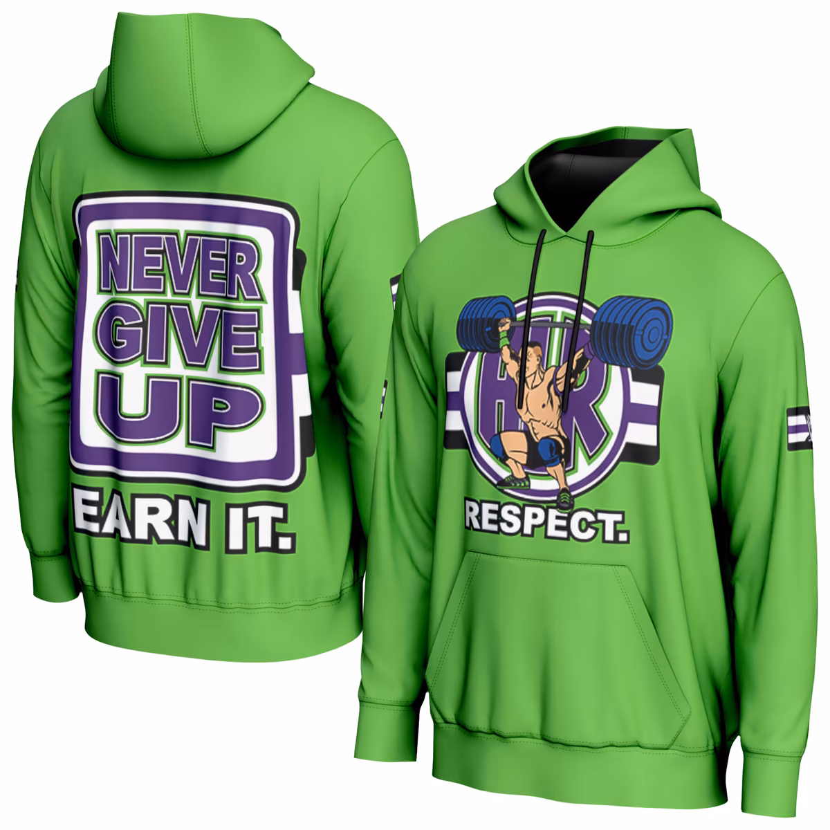 Men's ProSphere Green John Cena Retro Hoodie 2 Men's ProSphere Green John Cena Retro Hoodie