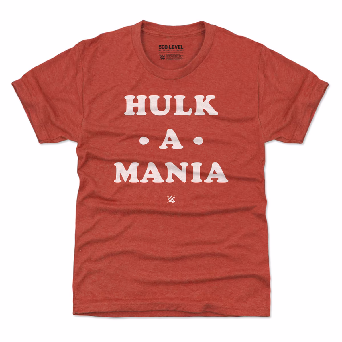 Youth 500 Level Heather Red Hulk Hogan Hulk-A-Mania T-Shirt 2 Youth 500 Level Heather Red Hulk Hogan Hulk-A-Mania T-Shirt