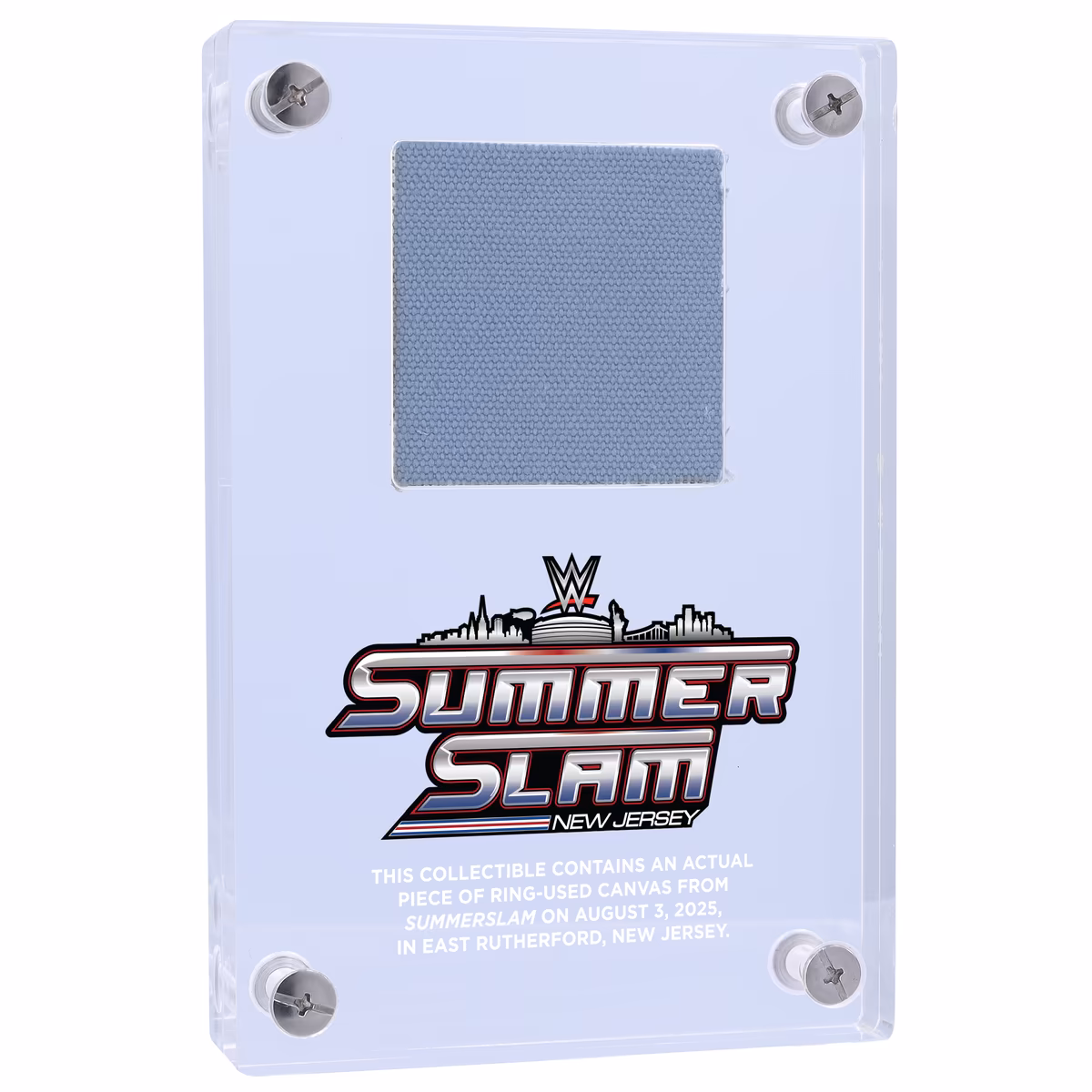 2025 WWE SummerSlam Night 2 Acrylic Display Case with Match-Used Canvas 3 2025 WWE SummerSlam Night 2 Acrylic Display Case with Match-Used Canvas