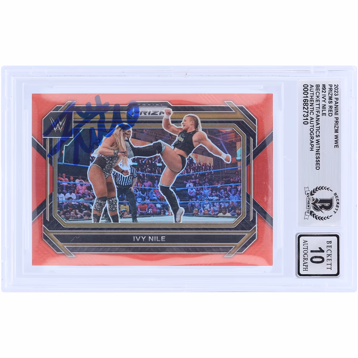 Ivy Nile Autographed 2023 Panini Prizm Red Prizm #92 #/299 Beckett Fanatics Witnessed Authenticated 10 Card 4 Ivy Nile Autographed 2023 Panini Prizm Red Prizm #92 #/299 Beckett Fanatics Witnessed Authenticated 10 Card