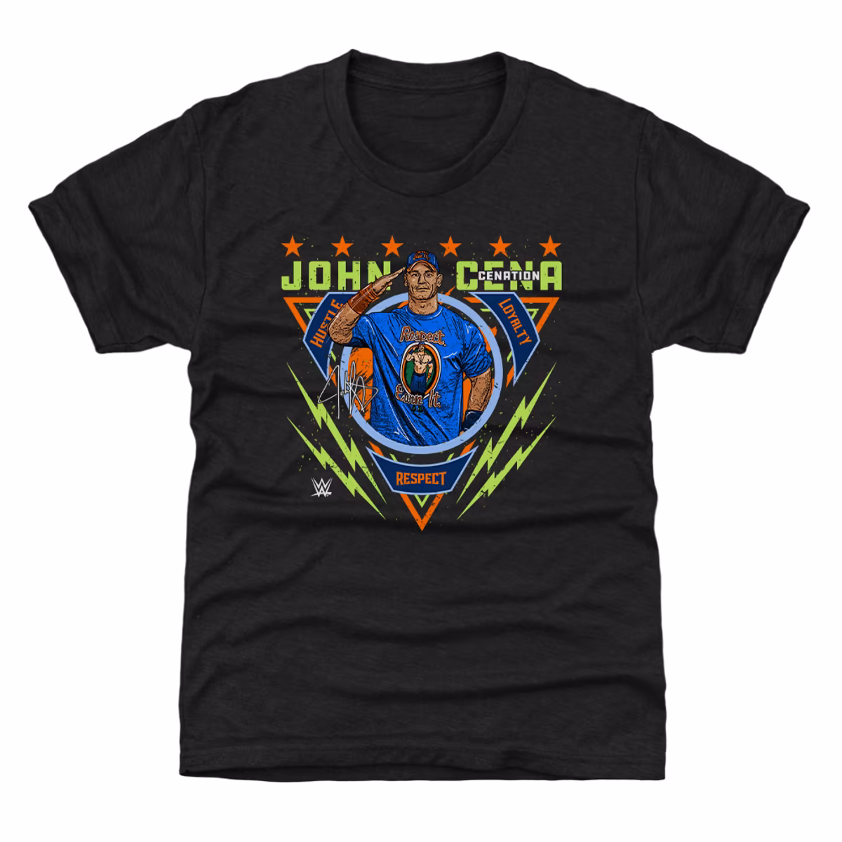 Youth 500 Level  Black John Cena Salute T-Shirt