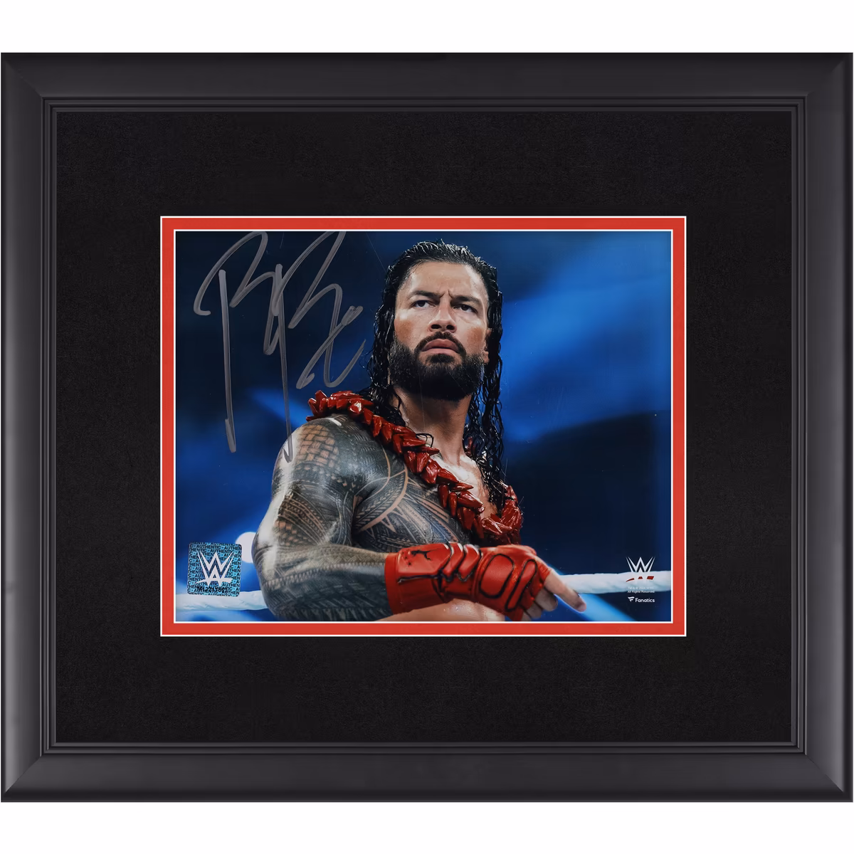 Roman Reigns WWE Autographed Framed 8" x 10" Standing In Ring Photograph 2 Roman Reigns WWE Autographed Framed 8" x 10" Standing In Ring Photograph