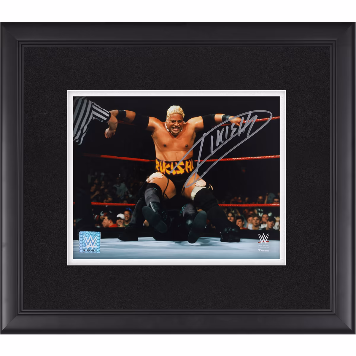 Rikishi WWE Autographed Framed 8" x 10" Corner Stinkface Photograph