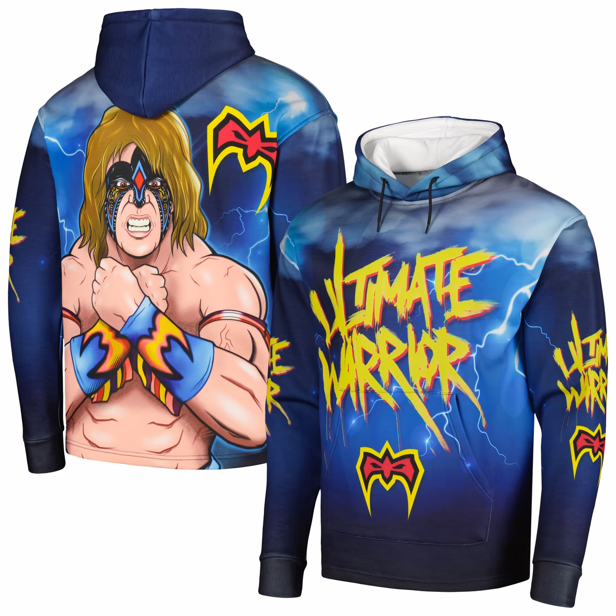 Men's Chalk Line The Ultimate Warrior Lightning Illustrated Allover Print Pullover Hoodie 3 Men's Chalk Line The Ultimate Warrior Lightning Illustrated Allover Print Pullover Hoodie