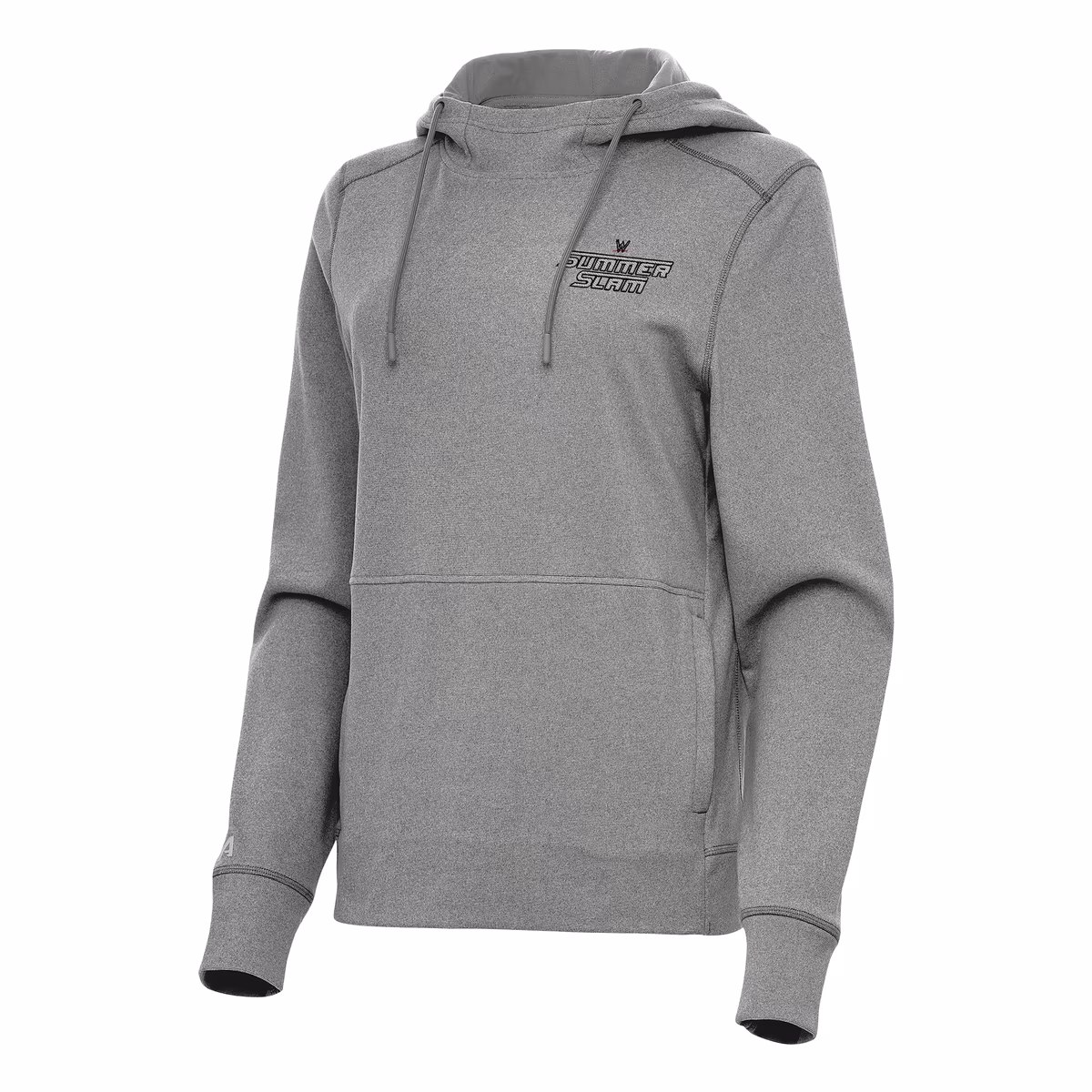Women's Antigua Heather Gray SummerSlam Justice Pullover Hoodie 3 Women's Antigua Heather Gray SummerSlam Justice Pullover Hoodie