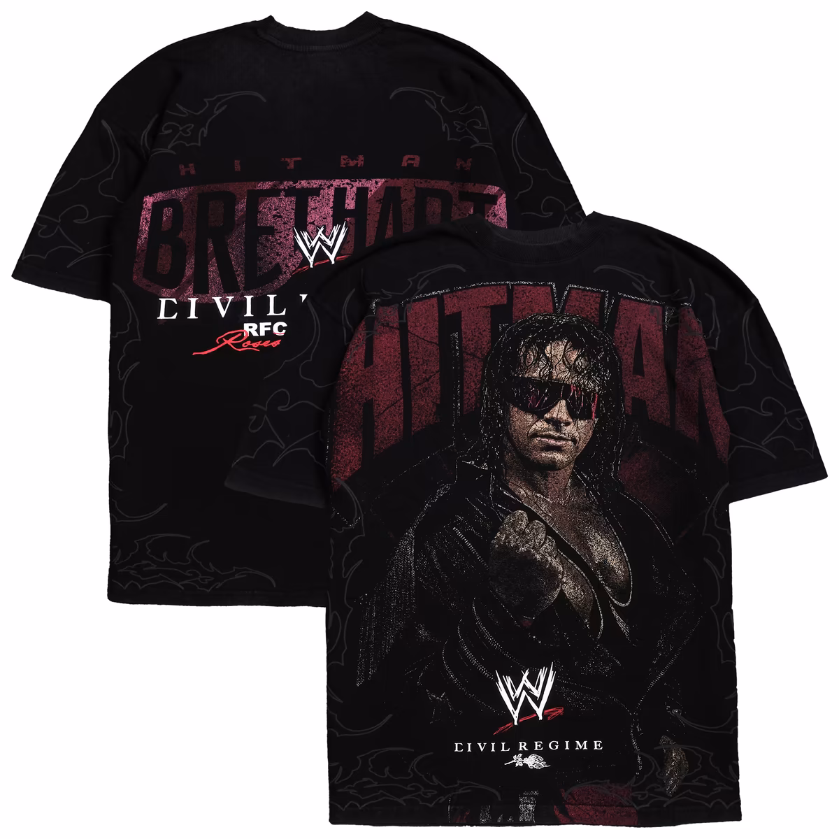 Men's Civil Regime x WWE Black Bret Hart Hitman Hart Vintage T-Shirt 2 Men's Civil Regime x WWE Black Bret Hart Hitman Hart Vintage T-Shirt