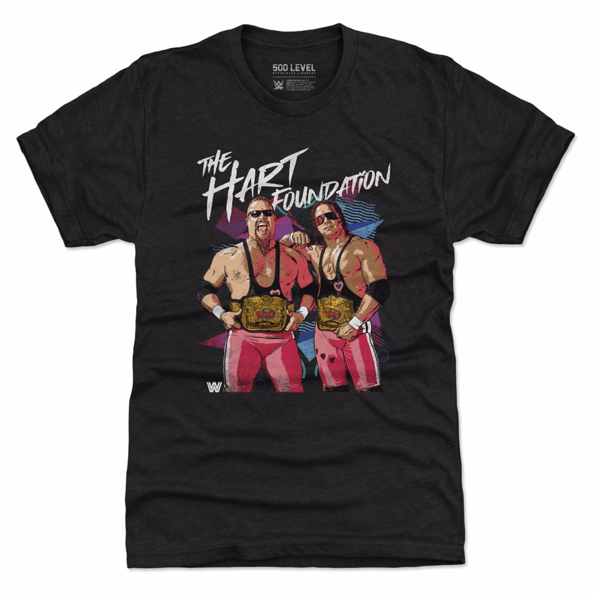 Men's 500 Level Black Bret Hart & Jim "The Anvil" Neidhart The Hart Foundation Retro Premium Tri-Blend T-Shirt 2 Men's 500 Level Black Bret Hart & Jim "The Anvil" Neidhart The Hart Foundation Retro Premium Tri-Blend T-Shirt