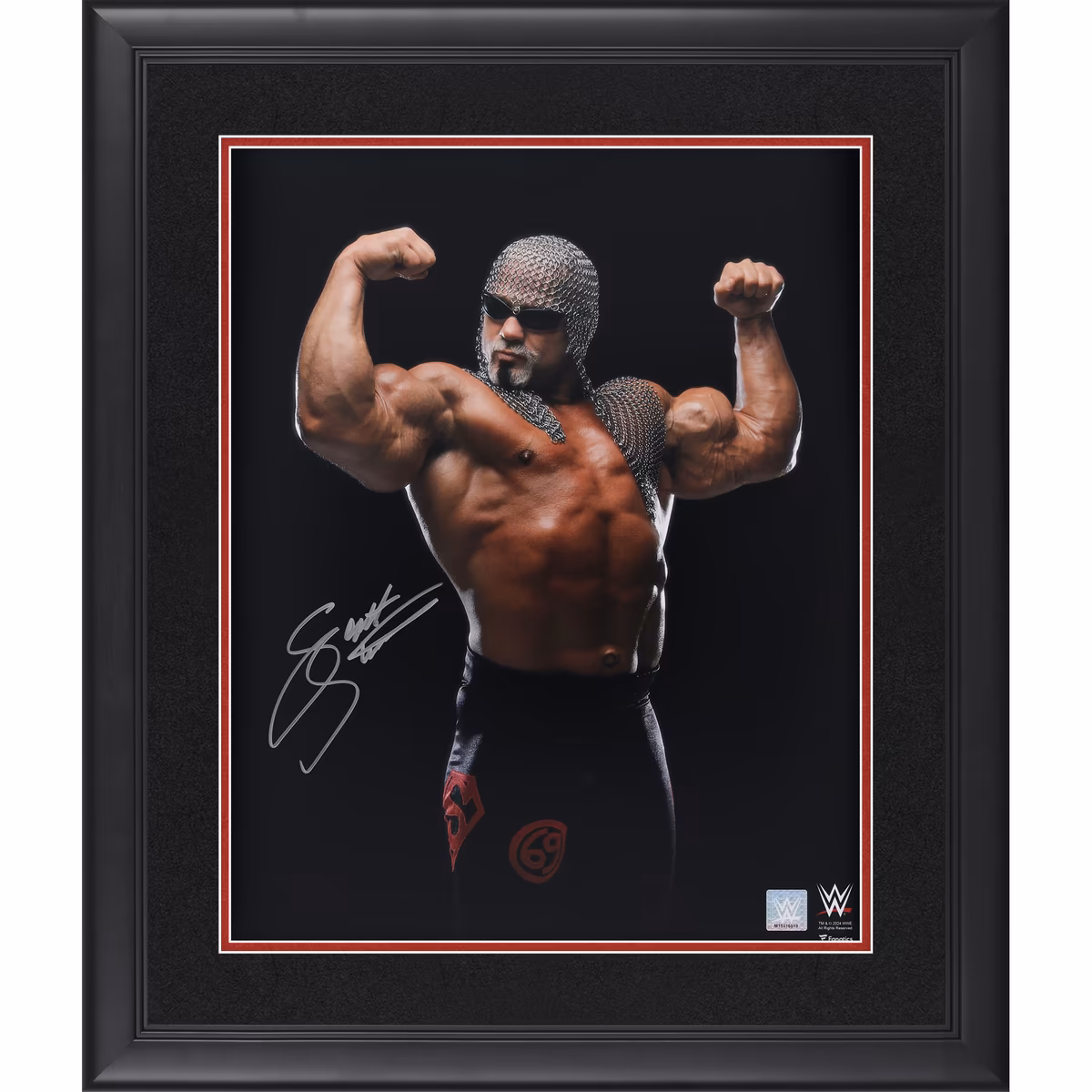 Scott Steiner WWE Autographed Framed 16" x 20" Flexing Photograph