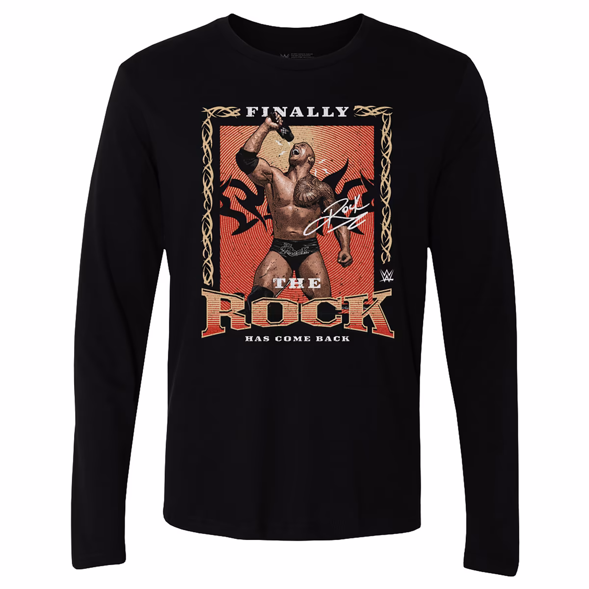 Men's 500 Level Black The Rock Come Back Long Sleeve T-Shirt 9 Men's 500 Level Black The Rock Come Back Long Sleeve T-Shirt