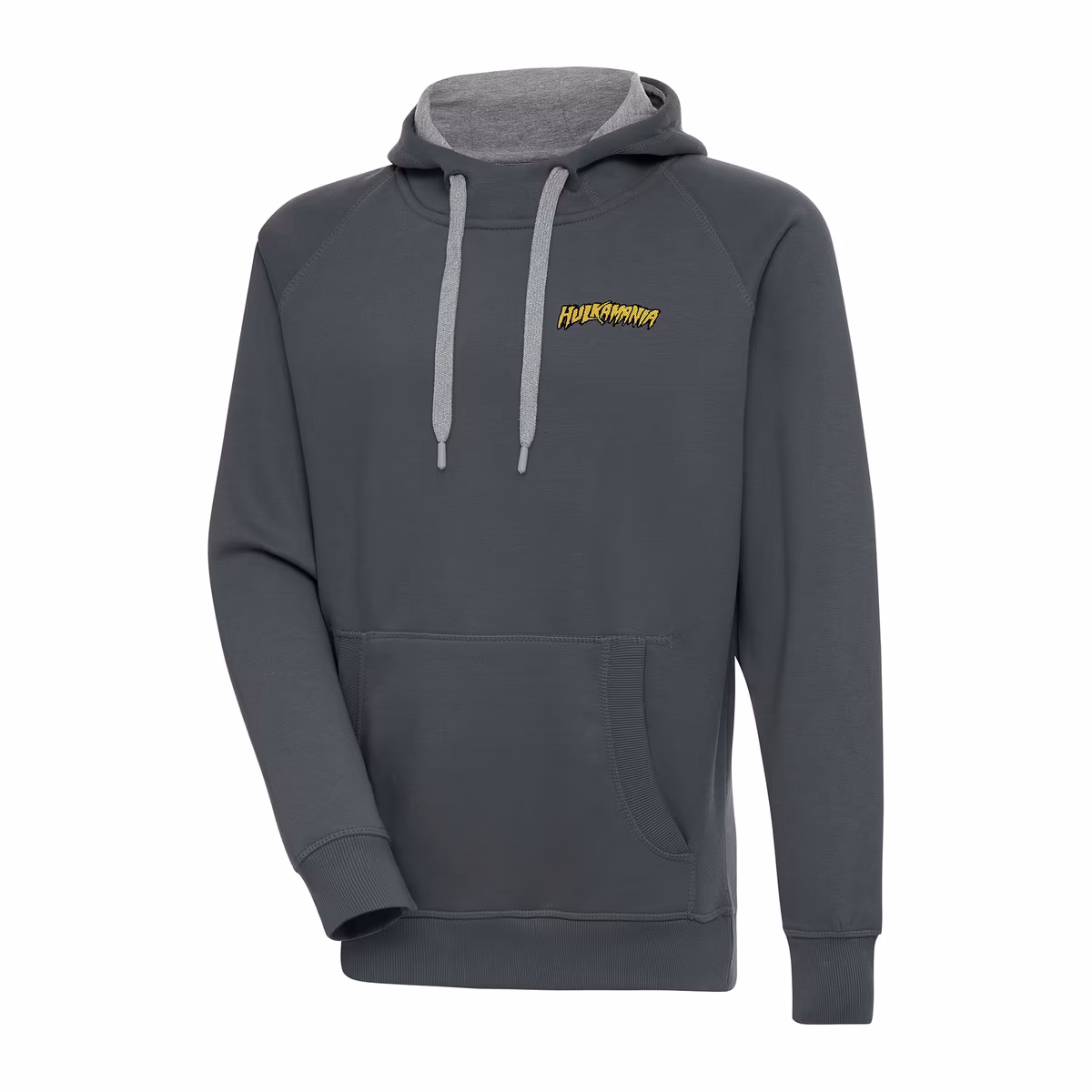Men's Antigua Charcoal 2024 Hulk Hogan Victory Pullover Hoodie