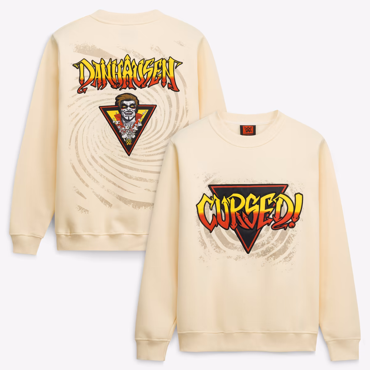 Men's Cream Danhausen Cursed! Sweatshirt 2 Men's Cream Danhausen Cursed! Sweatshirt