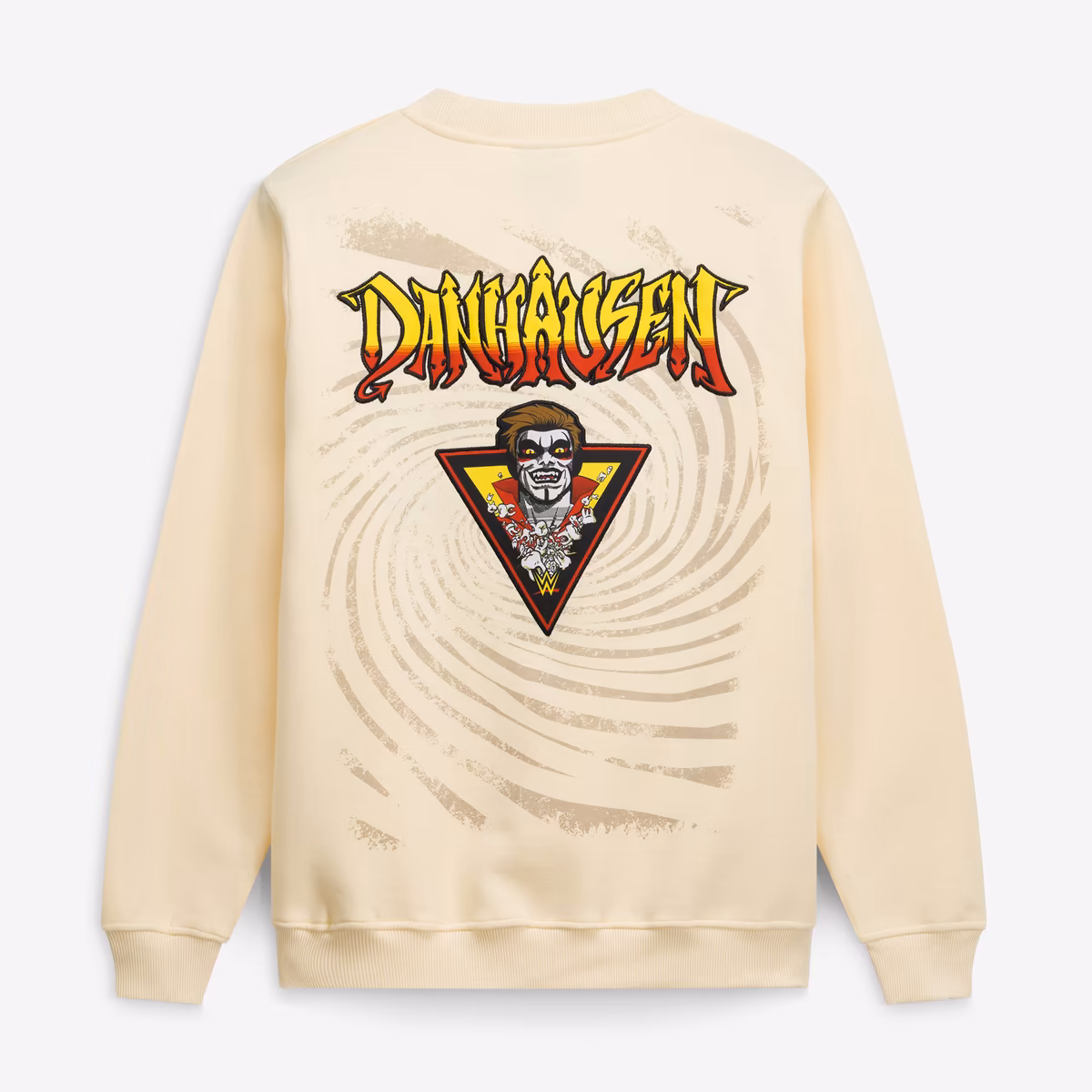 Men's Cream Danhausen Cursed! Sweatshirt 4 Men's Cream Danhausen Cursed! Sweatshirt