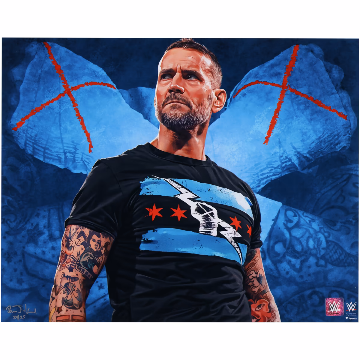 CM Punk WWE 16" x 20" Art Print - Art by Brian Konnick - Limited Edition of 25 - Artist Signed 9 CM Punk WWE 16" x 20" Art Print - Art by Brian Konnick - Limited Edition of 25 - Artist Signed